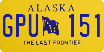 AK license plate GPU151