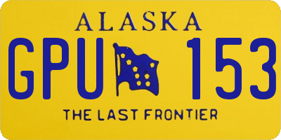 AK license plate GPU153