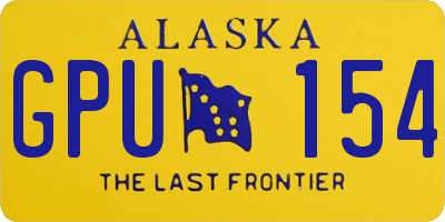AK license plate GPU154