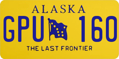 AK license plate GPU160