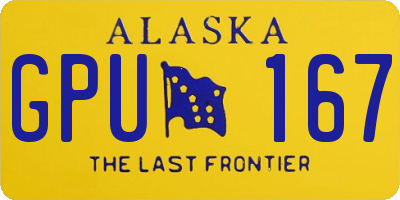 AK license plate GPU167