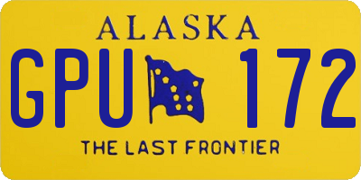 AK license plate GPU172