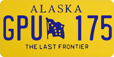 AK license plate GPU175