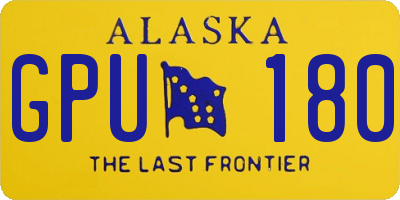 AK license plate GPU180