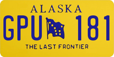 AK license plate GPU181