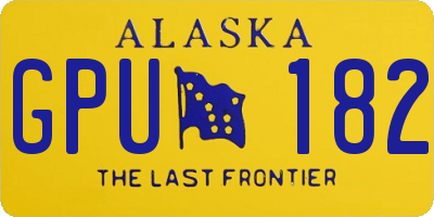 AK license plate GPU182