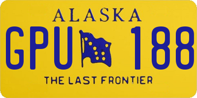 AK license plate GPU188