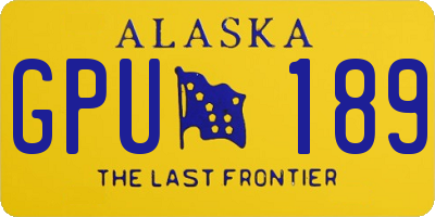 AK license plate GPU189