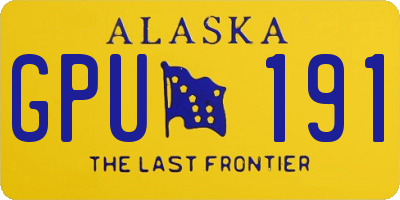 AK license plate GPU191