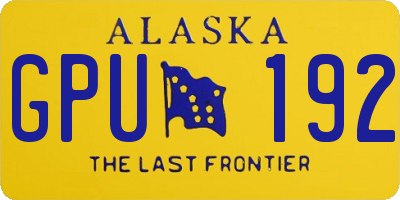 AK license plate GPU192