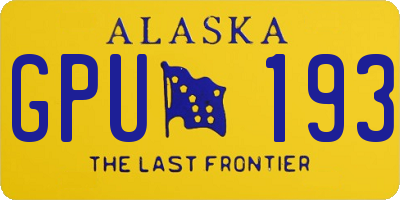 AK license plate GPU193