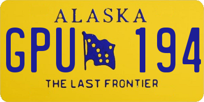 AK license plate GPU194