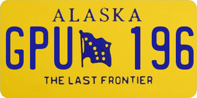 AK license plate GPU196