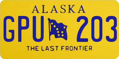 AK license plate GPU203