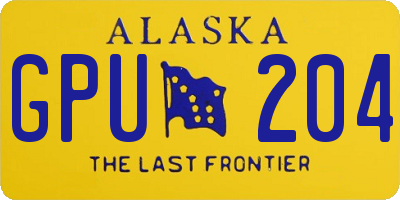 AK license plate GPU204