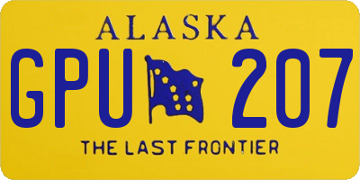 AK license plate GPU207