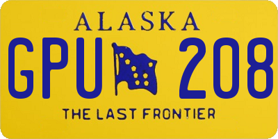 AK license plate GPU208