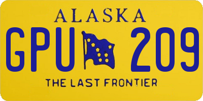 AK license plate GPU209