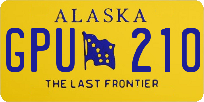 AK license plate GPU210