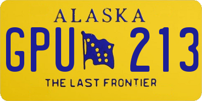 AK license plate GPU213
