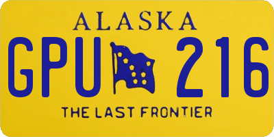 AK license plate GPU216