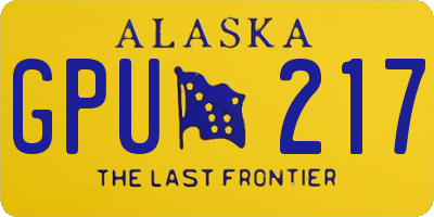 AK license plate GPU217
