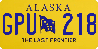 AK license plate GPU218