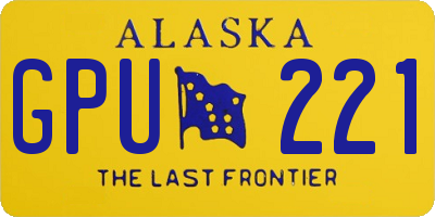 AK license plate GPU221