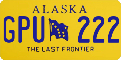 AK license plate GPU222