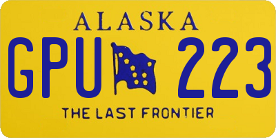 AK license plate GPU223