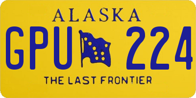 AK license plate GPU224