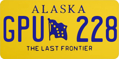 AK license plate GPU228