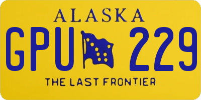 AK license plate GPU229