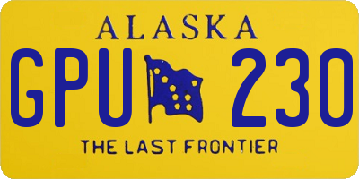 AK license plate GPU230