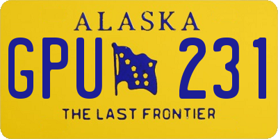 AK license plate GPU231