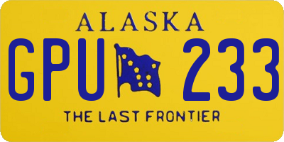 AK license plate GPU233