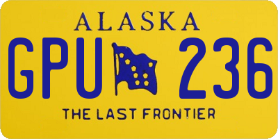 AK license plate GPU236