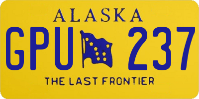 AK license plate GPU237