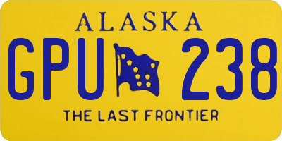 AK license plate GPU238