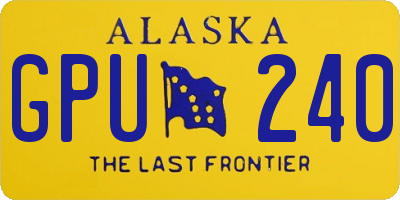 AK license plate GPU240