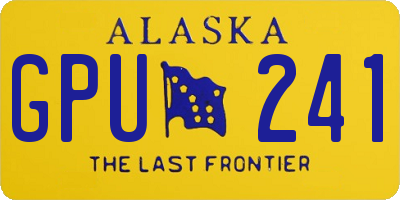 AK license plate GPU241
