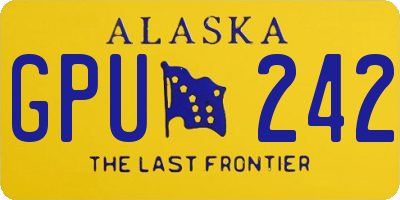 AK license plate GPU242