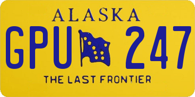 AK license plate GPU247