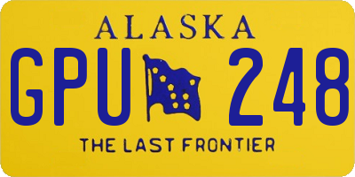 AK license plate GPU248