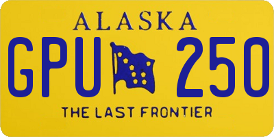 AK license plate GPU250