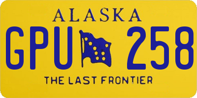 AK license plate GPU258