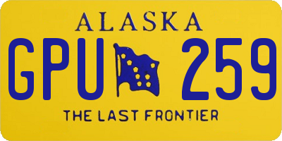 AK license plate GPU259