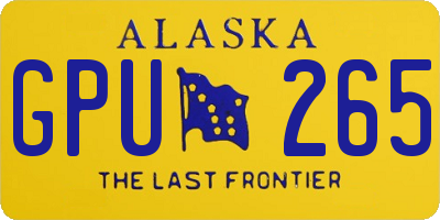 AK license plate GPU265