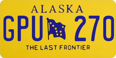 AK license plate GPU270