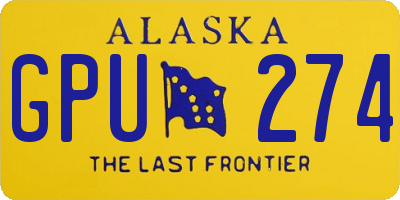 AK license plate GPU274